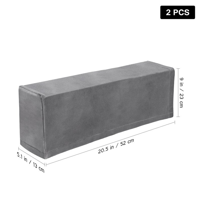 2pcs 2Pcs Universal Sofa Armrest Cover Elastic Armrest Protector Color Armrest Protective Cloth (Grey) - Image 2