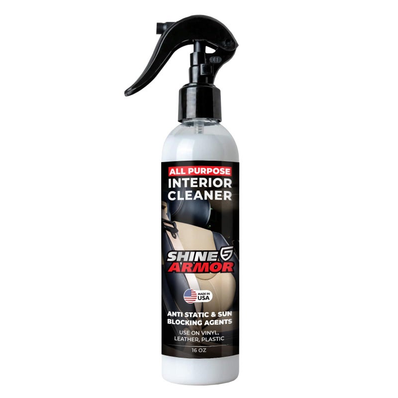 SHINE ARMOR Car Interior Cleaner for Vehicle Detailing, Cleans and Protects Your Dashboard, Seats, Upholstery, Leather, Plastic, Vinyl, and More - 8 Fl Oz - Image 1