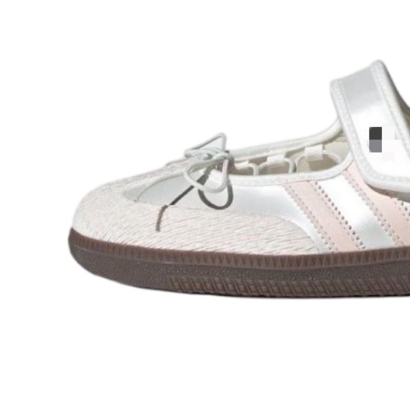 Samba Jane Women's Mary Jane Flats with Adjustable Hook-and-Loop Strap, Anti-Slip Rubber Sole, Ballet-Inspired Casual Trainers