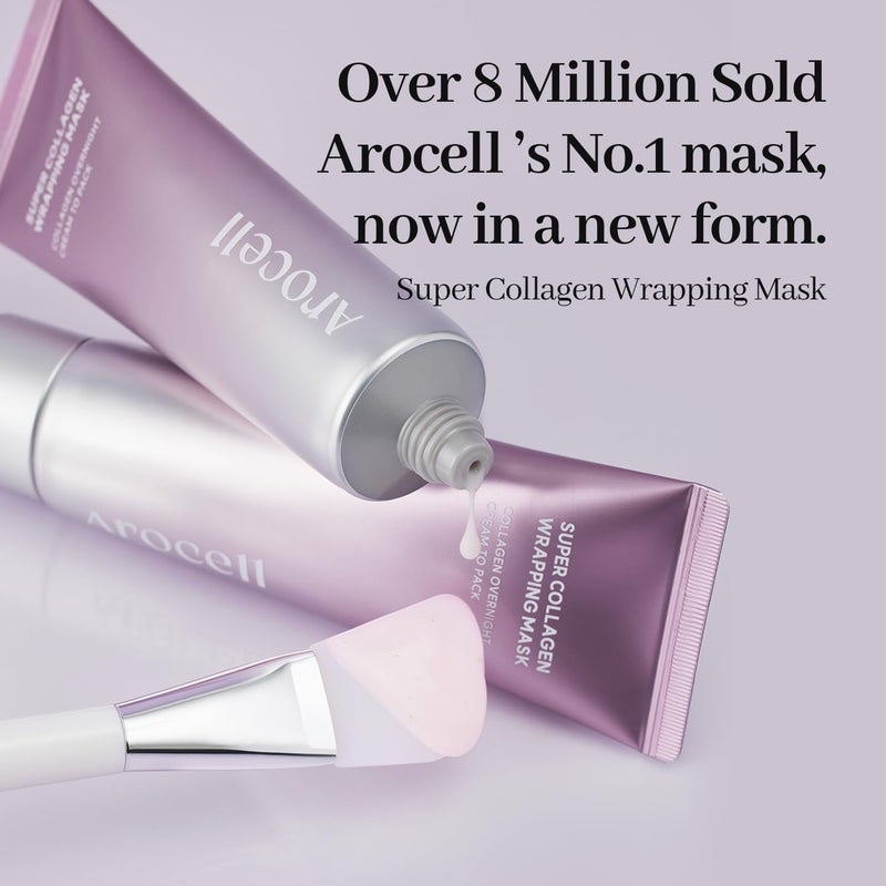 AROCELL OFFICIAL AROCELL Super Collagen Wrapping Facial Mask 50g â€“ Korean Peel Off Face Mask Pack with Collagen Film Care | Hydrating, Firming & Elasticity Boosting Exfoliating Skincare | BSS Skincare Must-Have - Image 2