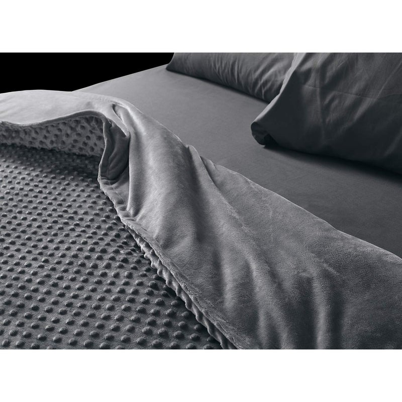RelaxBlanket 60''x80'' Duvet Cover for Weighted Blanket | Premium Super Soft Minky Dot | Dark Grey - Image 3