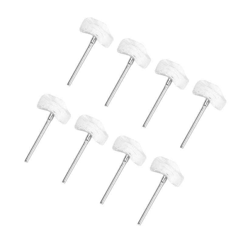 White Cotton Buffing Mop Wheels 20pcs with Shaft for Jewelry Aluminum Stainless Steel Polishing Rotary Tool Accessories - Image 2