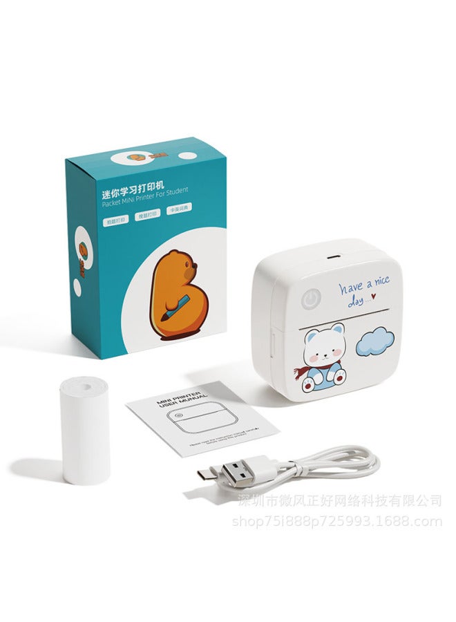 Mini Label Printer Student Pocket Wrong Questions Portable Thermal Home Printing Photo Gift - Image 1