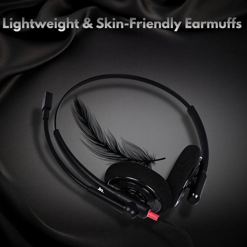 Metaind Wired USB Headphone META_MT500 with Noise-Cancelling Mic | Perfect for Teams, Zoom & Call Center Use | Comfortable & Durable Headset for PC & Laptop - Image 2