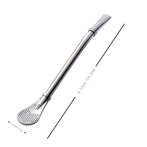 Beruth Bombilla Yerba Mate Straws, 3 Pack Reusable Colorful Tea Coffee Cocktail Stainless Steel Bent Smooth Flow Drinking Stir Filter Spoon Straws with Cleaning Brush by Beruth - Image 5