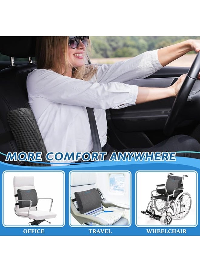 Lumbar Support Pillow – Memory Foam Back Cushion for Office, Car & Gaming Chairs, Adjustable Straps for Improved Posture & Pain Relief - Image 2