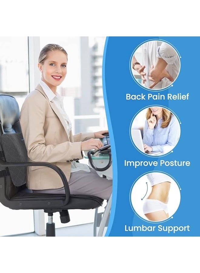 Lumbar Support Pillow – Memory Foam Back Cushion for Office, Car & Gaming Chairs, Adjustable Straps for Improved Posture & Pain Relief - Image 3