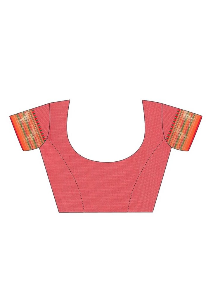 Accessorize Kingdom - Women's Kota Doria Cotton Manipuri Saree With Unstitched Blouse Piece - Image 1