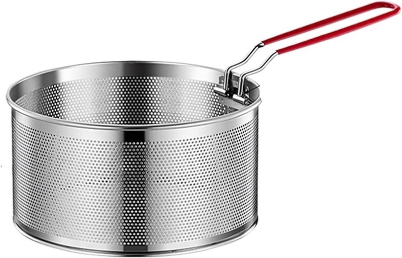 Stainless Steel Fried Mesh Kitchen Fry Basket Cooking Pan Oil Strainer Noodle Spoon Colander Fries(20cm) - Image 1