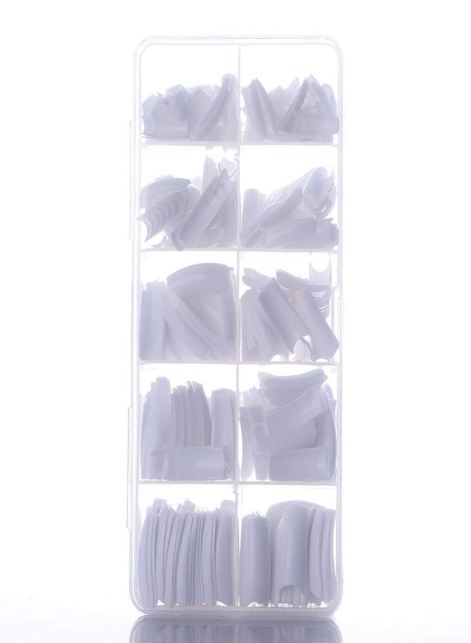 Yimart French False Nail Tips French Nail Art Tips 500pcs White French Acrylic Style Artificial False Nails Tips With Box (White) - Image 5