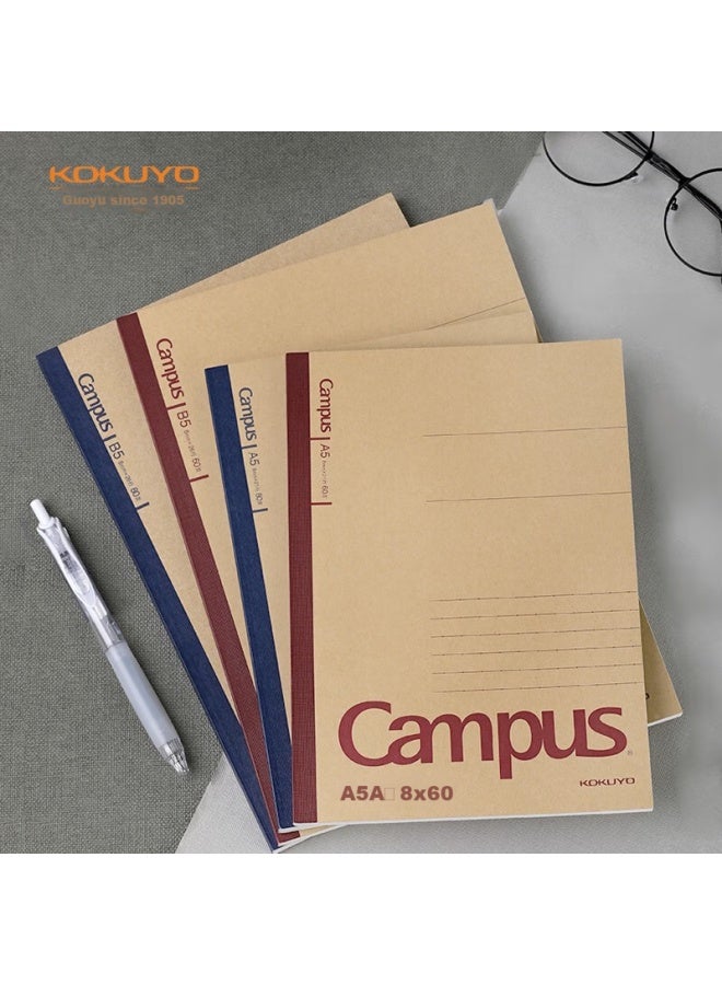 كوكويو Kokuyo Campus دفتر B5، سلكي، سلسلة Kraft Paper، خط منقط 8 مم، 26 سطر، 40 ورقة، كتاب 1، لون عشوائي، Wcn-cnb1415 - Image 2