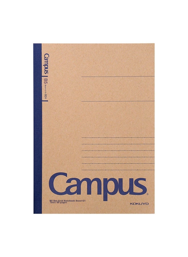 كوكويو Kokuyo Campus دفتر B5، سلكي، سلسلة Kraft Paper، خط منقط 8 مم، 26 سطر، 40 ورقة، كتاب 1، لون عشوائي، Wcn-cnb1415 - Image 3