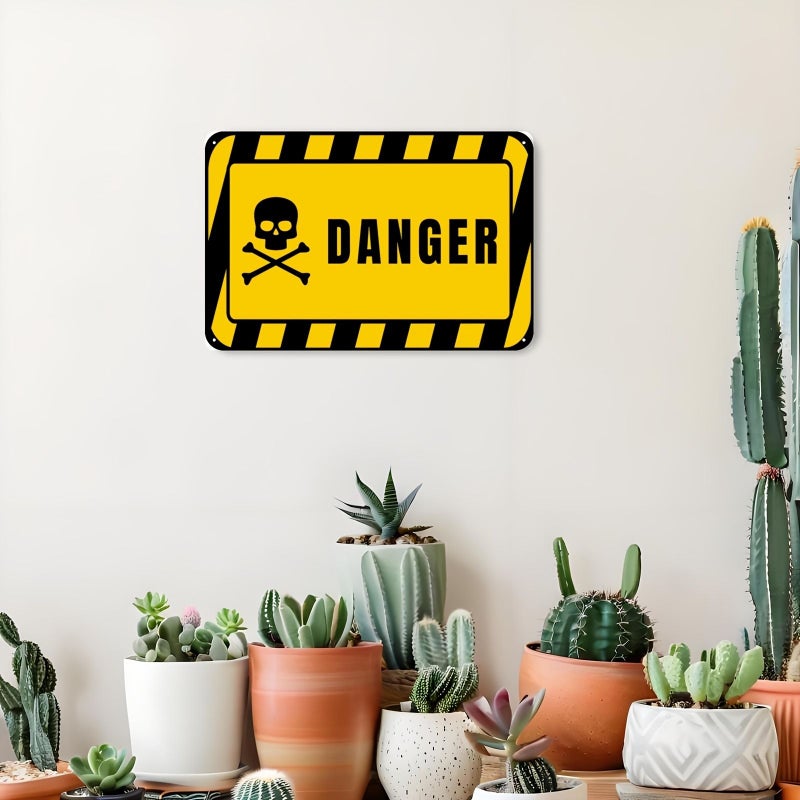 علامة تحذير خطر متوافقة مع OSHA مقاومة للطقس والبهتان للون الأصفر، مناسبة للاستخدام في مكان العمل والمستودع وموقع العمل، مقاس 20x30 سم (8x12 بوصة) بدون إطار. - Image 1