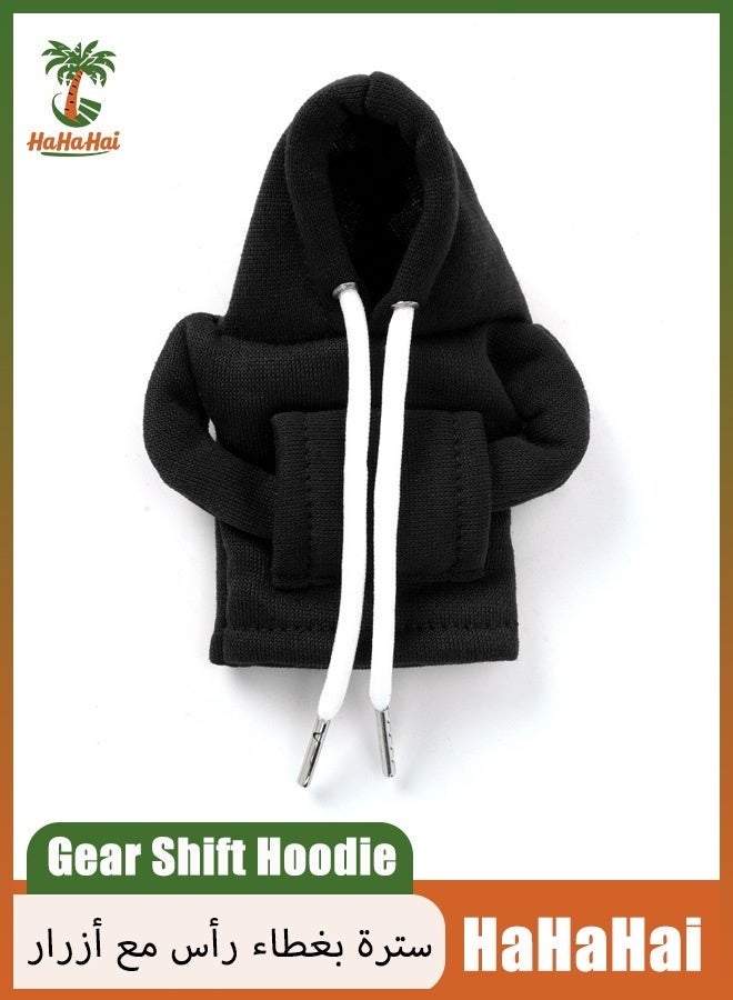 هاهاهاي غطاء نقل التروس وغطاء نقل التروس ومفتاح نقل السيارة العام ومفتاح نقل السيارة الصغير لناقل السيارة وإكسسوارات السيارة والأزخرفة التي تضيف المزيد من الفاخرة إلى سيارتك (الأسود) - Image 1