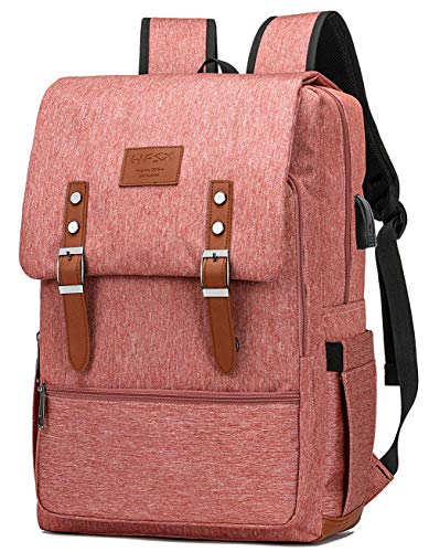HFSX Vintage Backpack Men Women Business Travel Computer Backpack College Bookbag Stylish Water Resistant Vintage Backpack Fits 156 Inch Laptop