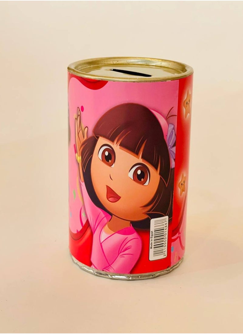 FUN MOMENT - Dora personalized metal children's Money Bank size 12×7.5 cm - Image 1