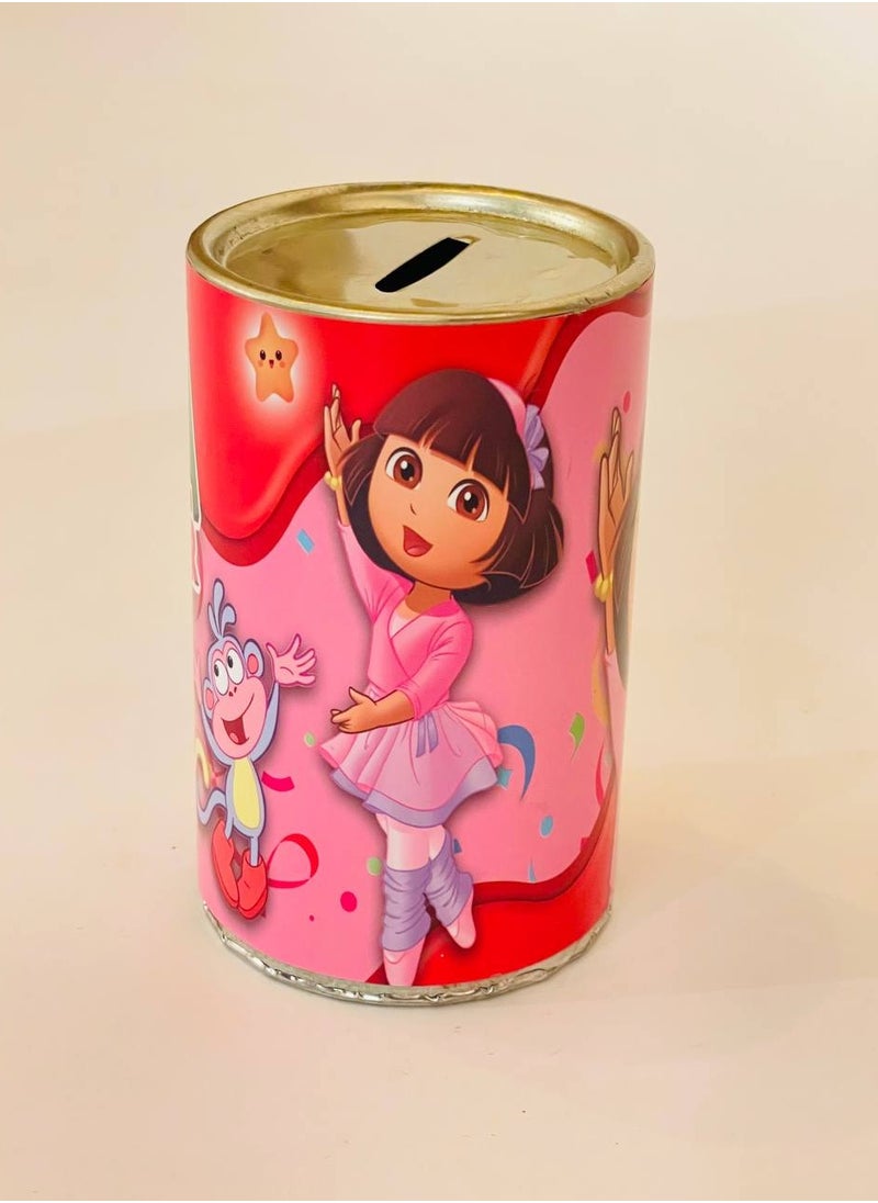 FUN MOMENT - Dora personalized metal children's Money Bank size 12×7.5 cm - Image 1