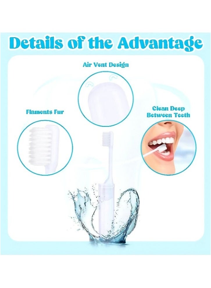 Generic 10 Piece Mini Travel Toothbrush & Toothpaste, Soft Bristle Folding Toothbrush Toothbrush Toiletries, Suitable for Travel, Business, Camping, Outdoor Activities Mini Toothbrush with Toothpaste  - Image 2