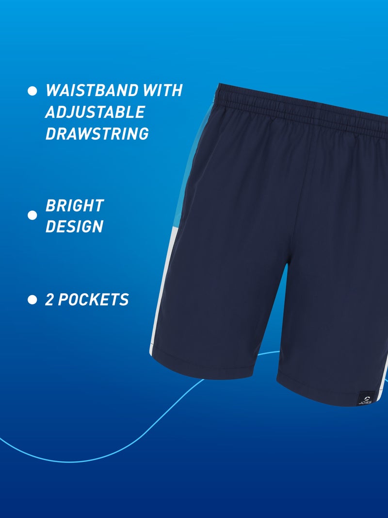 Joss Men’s Swimming Shorts - Joss Blue/Light Blue, Quick-Drying Swim Trunks with Inner Shorts, Adjustable Waist & Spacious Pockets - Image 5