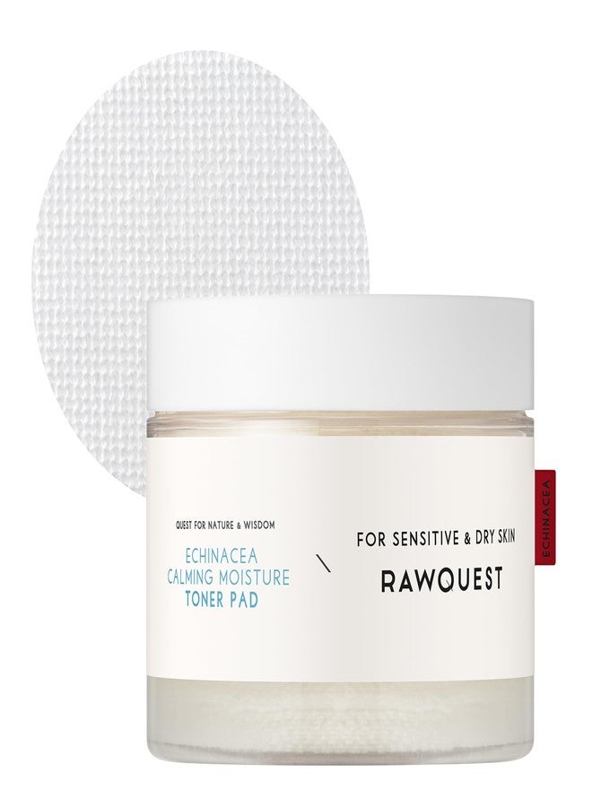 RAWQUEST Echinacea Toner Pad 190ml (60ea), Instant Calming Irritation, Moisturizing, Redness Relief, Soothing, Hydrating, Soothing & Moisturizing w/Hyaluronic Acid, Echinacea Extract for Sensitive Skin - Image 1