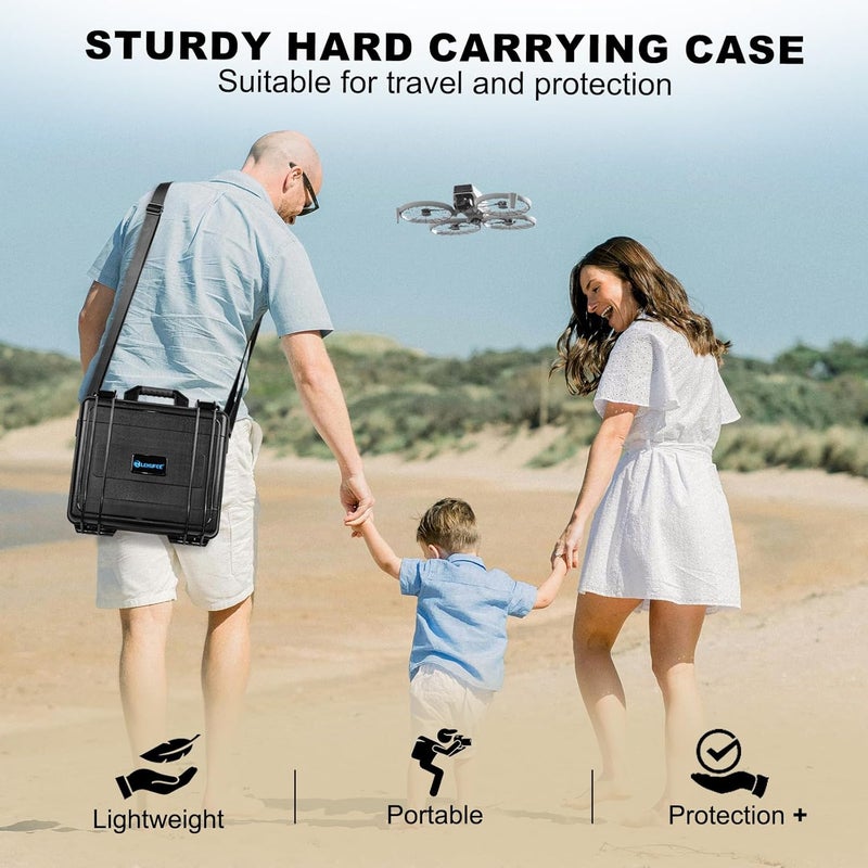 Lekufee Waterproof Hard Case for DJI Flip,Fly More Combo,DJI RC 2,RC N3/N2,Battery(9 pcs),Charging Hub and More Accessories(Case Only) - Image 5