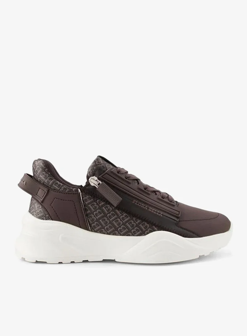 Monogram Print Lace-Up Sneakers