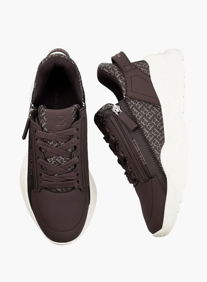 Flora Bella By Shoexpress BROWN Flora Bella Monogram Print Lace-Up Sneakers for Women | Best Price UAE