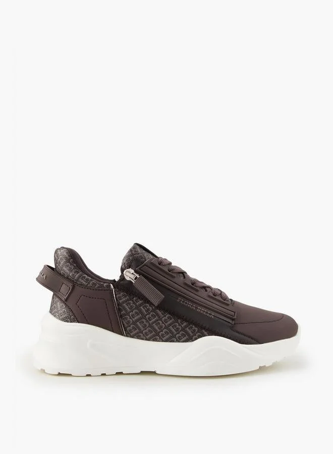 Flora Bella Monogram Print Lace-Up Sneakers