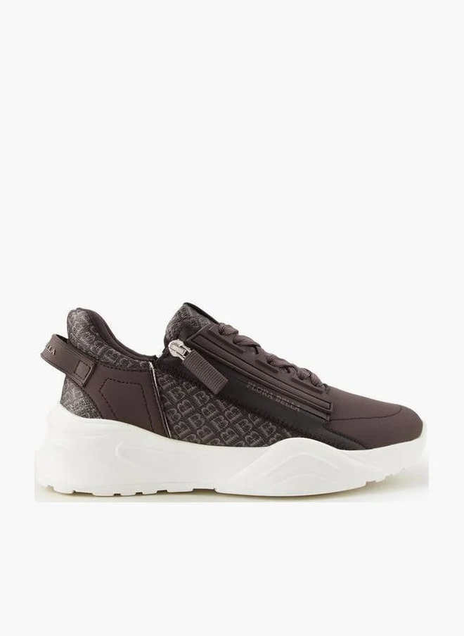 Flora Bella By Shoexpress BROWN Flora Bella Monogram Print Lace-Up Sneakers for Women | Best Price UAE