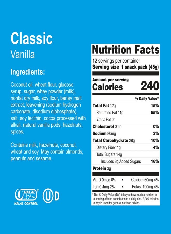 Loacker Classic Vanilla Wafers - Premium Crispy Vanilla Wafer Cookies with Cream Filling - Multipack of 12 Snack Packs - NON-GMO - Sustainably Sourced - 45g/1.59oz, Pack of 12 - Image 4