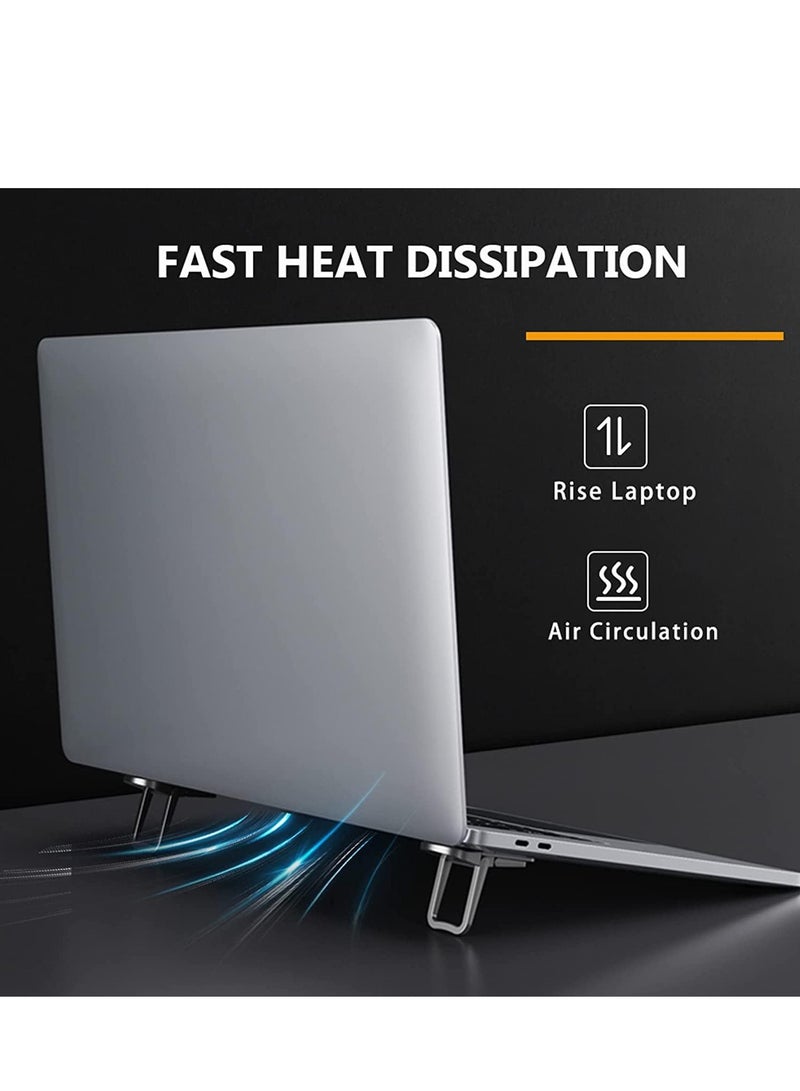 phomemo Mini Foldable Laptop Stand, 2PCS Self-Adhesive Portable Invisible Computer Keyboard Riser, Adjustable Height for for MacBook, Dell, HP and Other 10-17 Inches Laptop,  Black - Image 5