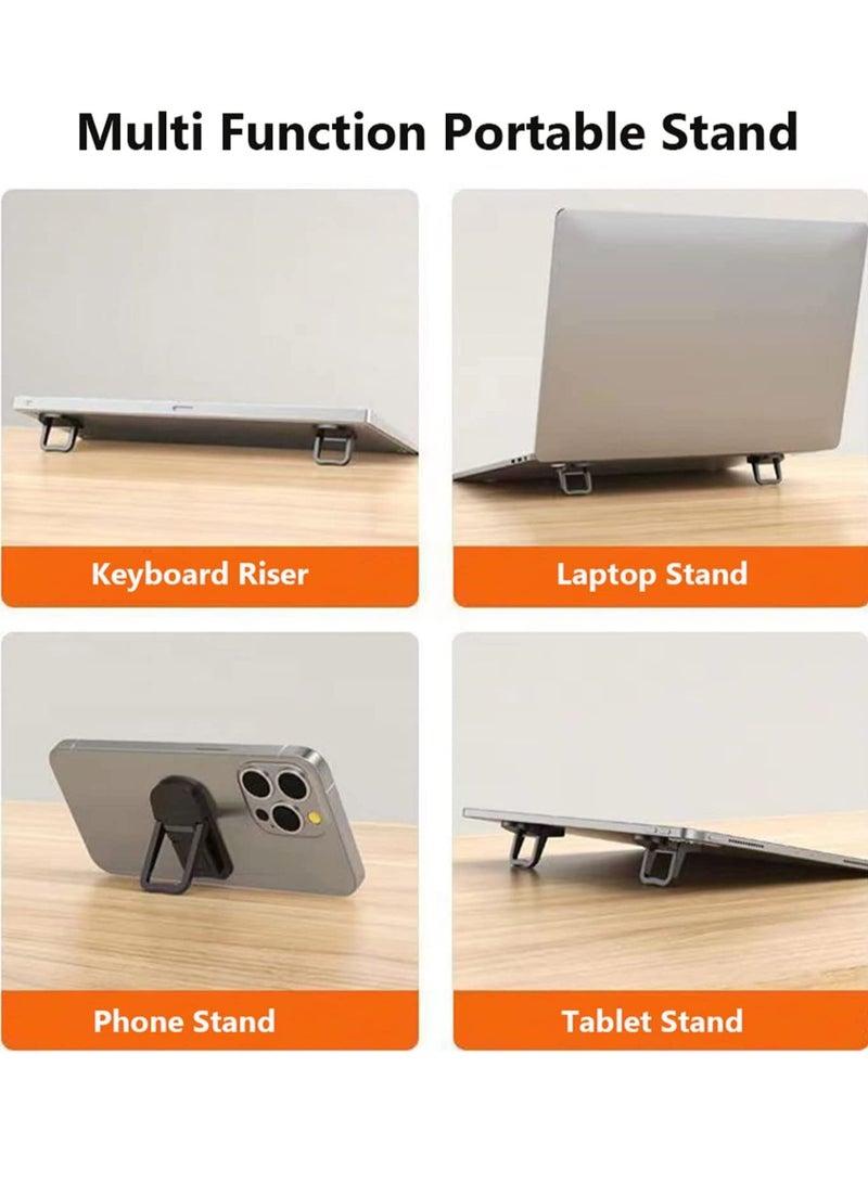 phomemo Mini Foldable Laptop Stand, 2PCS Self-Adhesive Portable Invisible Computer Keyboard Riser, Adjustable Height for for MacBook, Dell, HP and Other 10-17 Inches Laptop,  Black - Image 2