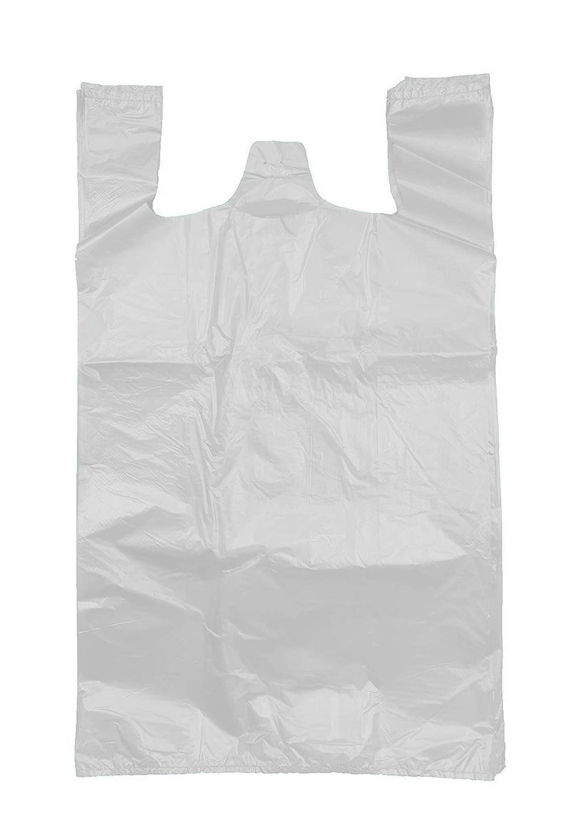 nn ROYAL7 Jumbo/Extra Large 19x10x32 Plastic Grocery Reusable T-Shirts Carry-Out Bags (WHITE  100) - Image 1