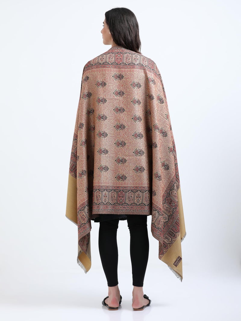 Arvore Women's Acro Wool Shawl, Traditional Design, 200 cm x 100 cm (Beige, Medium) - Image 3