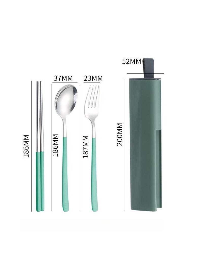 Generic - 4PCS Chopsticks Spoon Fork Set Portable Cutlery Set With Box - Image 1