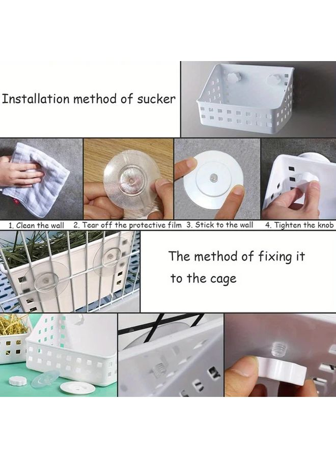 White Large Durable Plastic Hay Feeder for Rabbits Guinea Pigs Small Animals - Image 5