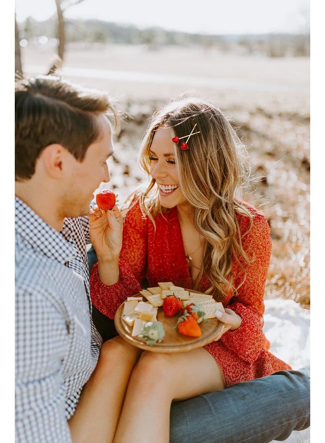 CEALXHENY دبابيس شعر على شكل قلب لعيد الحب للنساء مزينة بالمينا واللمعان مع كريستالات على شكل قلب، مشابك شعر حب حلوة، دبابيس شعر لحفلات الزفاف، إكسسوار تصفيف الشعر (لامع) - Image 2