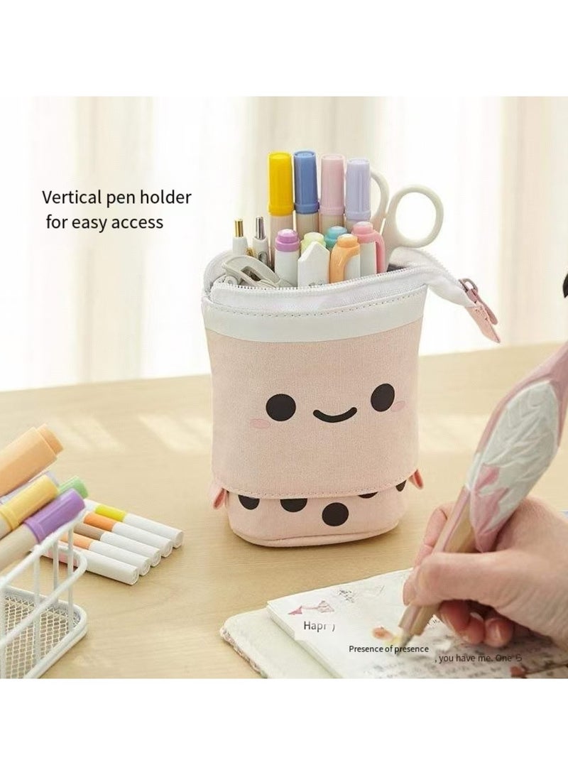 Telescopic pencil case, pen holder, pop-up pencil case, vertical telescopic Transformers bag, vertical storage bag, perfect for holiday and New Year office bags
