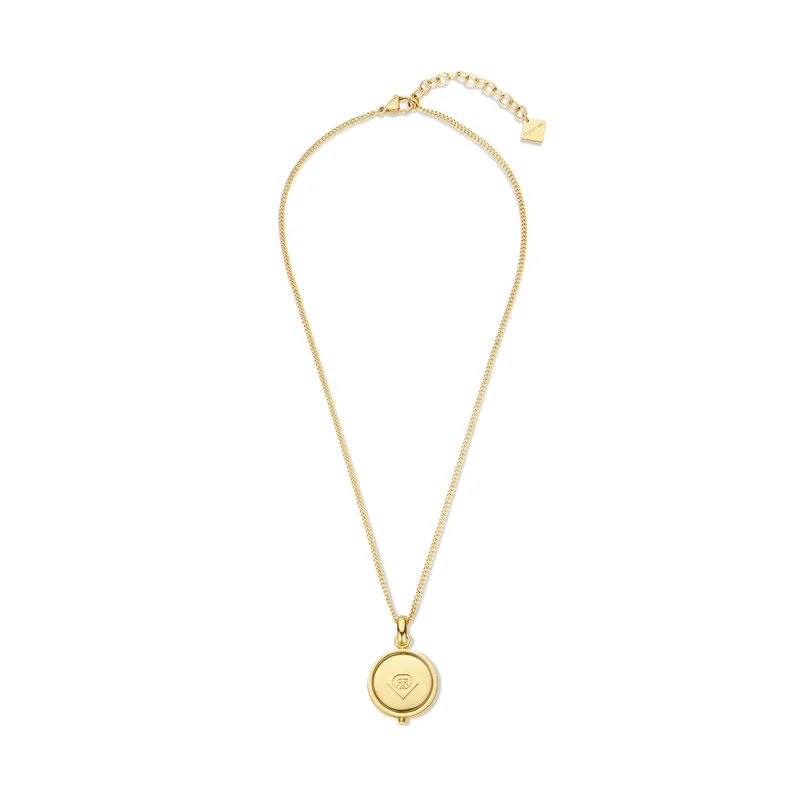 CERRUTI 1881 Medalion Gold Plated Necklace with Green Onyx