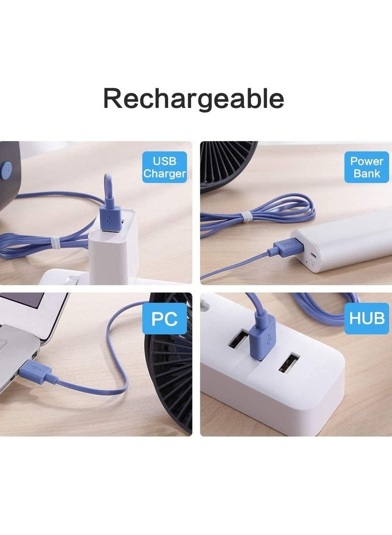 SmartDevil Small Personal USB Desk Fan,3 Speeds Portable Desktop Table Cooling Fan Powered by USB,Strong Wind,Quiet Operation,for Home Office Car Outdoor Travel (Blue) - Image 5