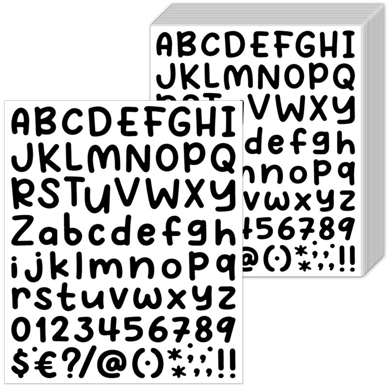 AVERZELLA 2200 Pcs Black Vinyl Letter Stickers 26 Sheets-1 Inch Small Alphabet Stickers with Numbers, Waterproof Peel & Stick Decals for Scrapbooking, Water Bottles DIY Crafts - Image 1