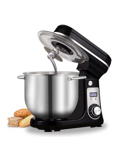 Biolomix Stand Mixer, Super Quiet 6L Kitchen Electric Stand Mixer, 6- Speed Dough Kneader Cake Bread Mixer with LCD Display Timer with Dough Hook, Beater, Whisk-Black