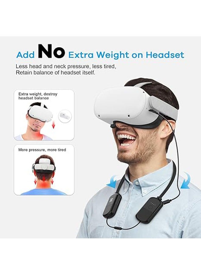 The 8000mAh dangling neck battery is compatible with Meta Quest 3/Oculus Quest 2/Oculas, fast charging VR headsets, portable power banks - Image 2
