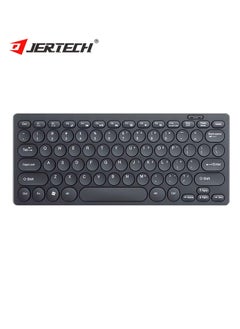 JERTECH Jertech DK500 USB Mini Silent Keyboard , Wired Office Comfort keyboard - 78 Slim Round keycap - Arabic & English | Black  - Image 1