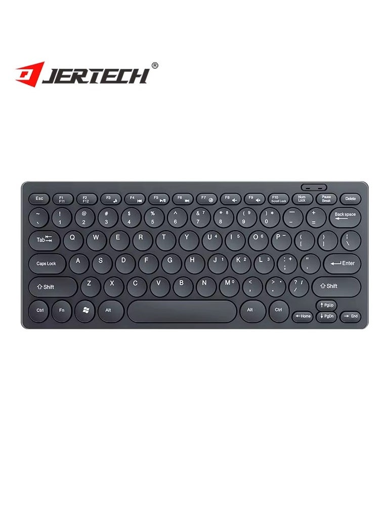 JERTECH - Jertech DK500 USB Mini Silent Keyboard , Wired Office Comfort keyboard - 78 Slim Round keycap - Arabic & English | Black - Image 1
