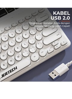 JERTECH Jertech DK500 USB Mini Silent Keyboard , Wired Office Comfort keyboard - 78 Slim Round keycap - Arabic & English | Black  - Image 2