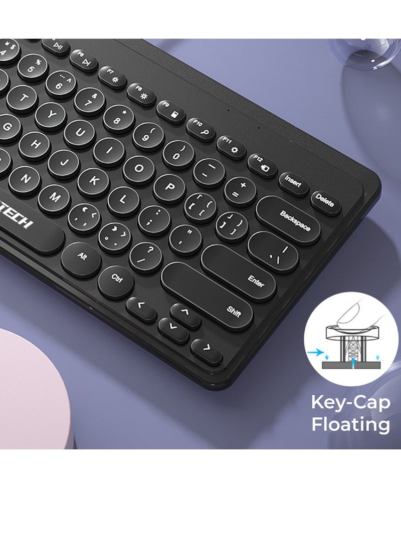 JERTECH - Jertech DK500 USB Mini Silent Keyboard , Wired Office Comfort keyboard - 78 Slim Round keycap - Arabic & English | Black - Image 1