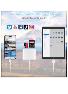 Kiboule SD Card Reader Adapter, USB Camera Connector for Memory Cards, Plug and Play Trail Cam Viewer, Compatible with SD and Micro SD Cards with iPhone  - Image 3