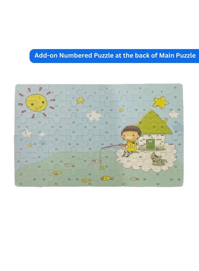 أحجية سفر خشبية ملونة | لعبة أحجية ممتعة ومناظر طبيعية، 60 قطعة، للأطفال من سن 4 سنوات فما فوق | ألعاب تعليمية للأطفال الصغار، ومرحلة ما قبل المدرسة، وأطفال مونتيسوري (حورية البحر) - Image 4