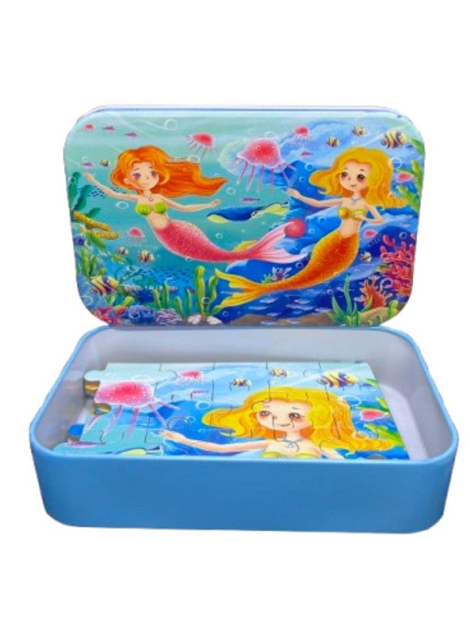 أحجية سفر خشبية ملونة | لعبة أحجية ممتعة ومناظر طبيعية، 60 قطعة، للأطفال من سن 4 سنوات فما فوق | ألعاب تعليمية للأطفال الصغار، ومرحلة ما قبل المدرسة، وأطفال مونتيسوري (حورية البحر) - Image 1